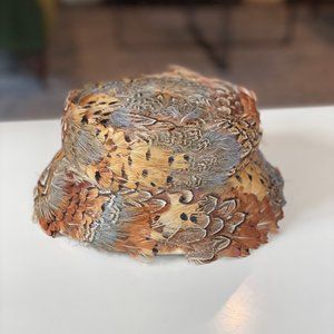 Vintage feather 1940's cloche hat